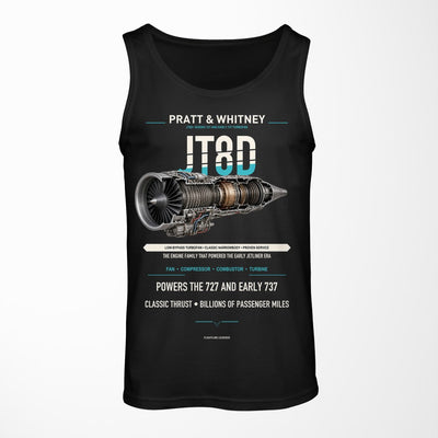 JT8D design on black tank top