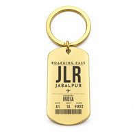 Thumbnail for Jabalpur Airport JLR - Key Chain - Boarding Pass Style - Gold