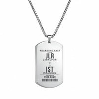 Thumbnail for Jabalpur Airport JLR - Necklace - Customizable Boarding Pass - Silver