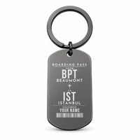 Thumbnail for Jack Brooks Regional Airport BPT - Key Chain - Customizable Boarding Pass - Black