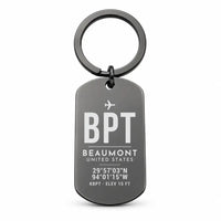 Thumbnail for Jack Brooks Regional Airport BPT - Key Chain - Original Design - Black