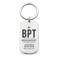 Thumbnail for Jack Brooks Regional Airport BPT - Key Chain - Original Design - Silver