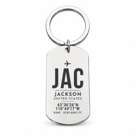 Thumbnail for Jackson Hole Airport JAC - Key Chain - Original Design - Silver