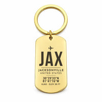 Thumbnail for Jacksonville International Airport JAX - Key Chain - Original Design - Gold
