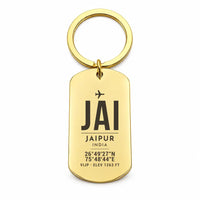Thumbnail for Jaipur International Airport JAI - Key Chain - Original Design - Gold