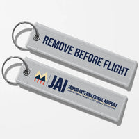 Thumbnail for Jaipur International Airport (JAI) Aviator Key Chains - Light Gray - Remove Before Flight
