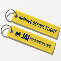 Thumbnail for Jaipur International Airport (JAI) Aviator Key Chains - Yellow - Remove Before Flight