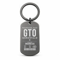 Thumbnail for Jalaluddin Airport GTO - Key Chain - Boarding Pass Style - Black