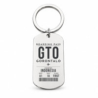Thumbnail for Jalaluddin Airport GTO - Key Chain - Boarding Pass Style - Silver