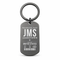 Thumbnail for Jamestown Regional Airport JMS - Key Chain - Boarding Pass Style - Black