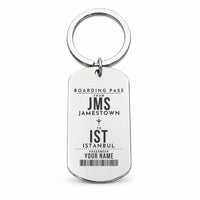 Thumbnail for Jamestown Regional Airport JMS - Key Chain - Customizable Boarding Pass - Silver