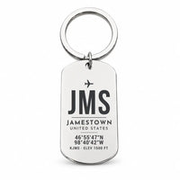 Thumbnail for Jamestown Regional Airport JMS - Key Chain - Original Design - Silver