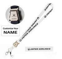 Thumbnail for Japan Airlines seat belt lanyard - white with name