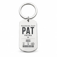 Thumbnail for Jay Prakash Narayan International Airport PAT - Key Chain - Boarding Pass Style - Silver