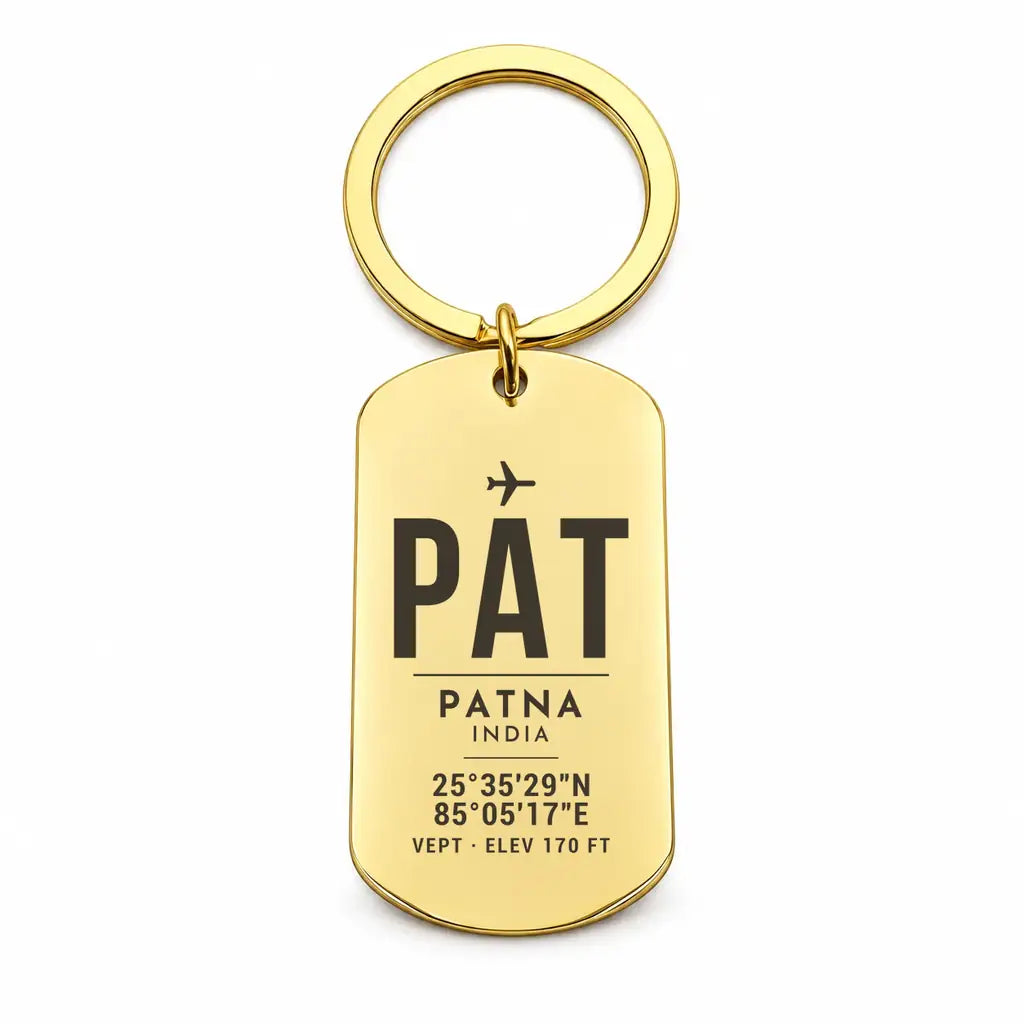 Jay Prakash Narayan International Airport PAT - Key Chain - Original Design - Gold