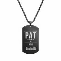 Thumbnail for Jay Prakash Narayan International Airport PAT - Necklace - Boarding Pass Style - Black