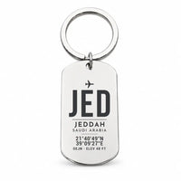 Thumbnail for Jeddah King Abdulaziz International Airport JED - Key Chain - Original Design - Silver