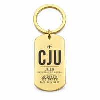 Thumbnail for Jeju International Airport CJU - Key Chain - Original Design - Gold