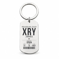 Thumbnail for Jerez Airport XRY - Key Chain - Boarding Pass Style - Silver