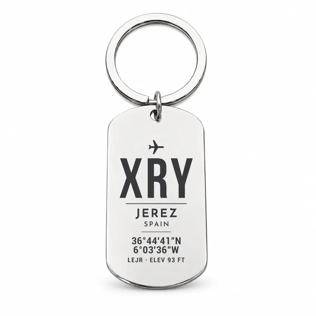 Jerez Airport XRY - Key Chain - Original Design - Silver