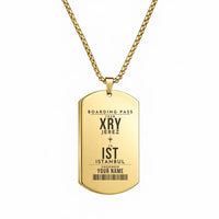 Thumbnail for Jerez Airport XRY - Necklace - Customizable Boarding Pass - Gold