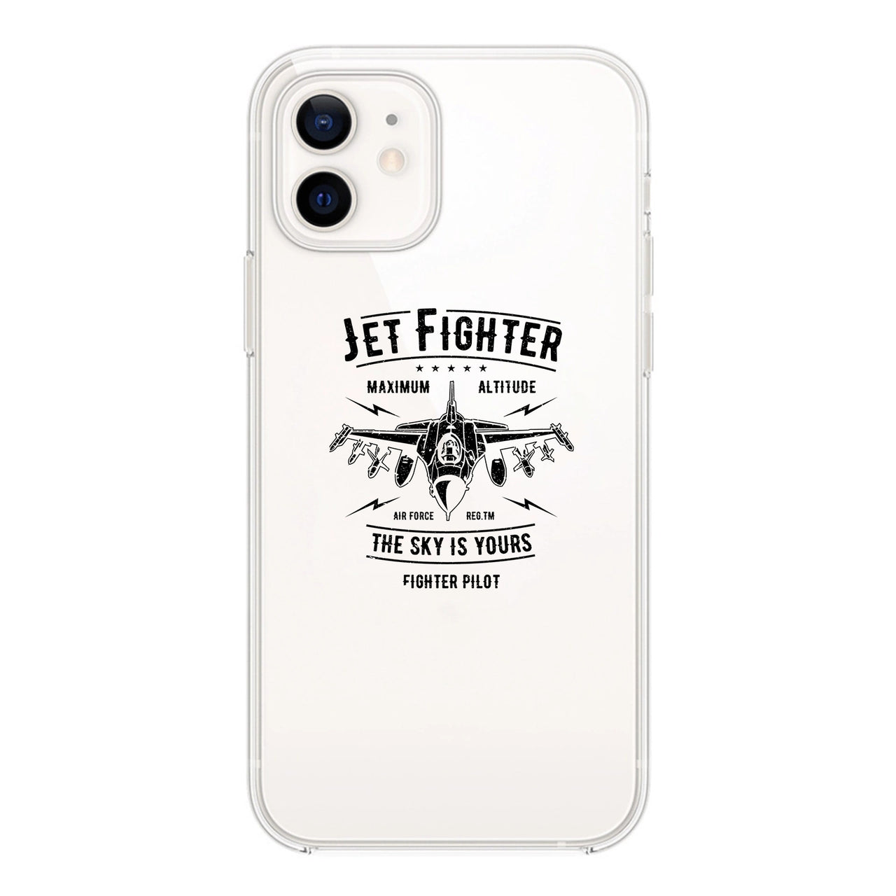 Jet Fighter - The Sky is Yours Designed Transparent Silicone iPhone Cases