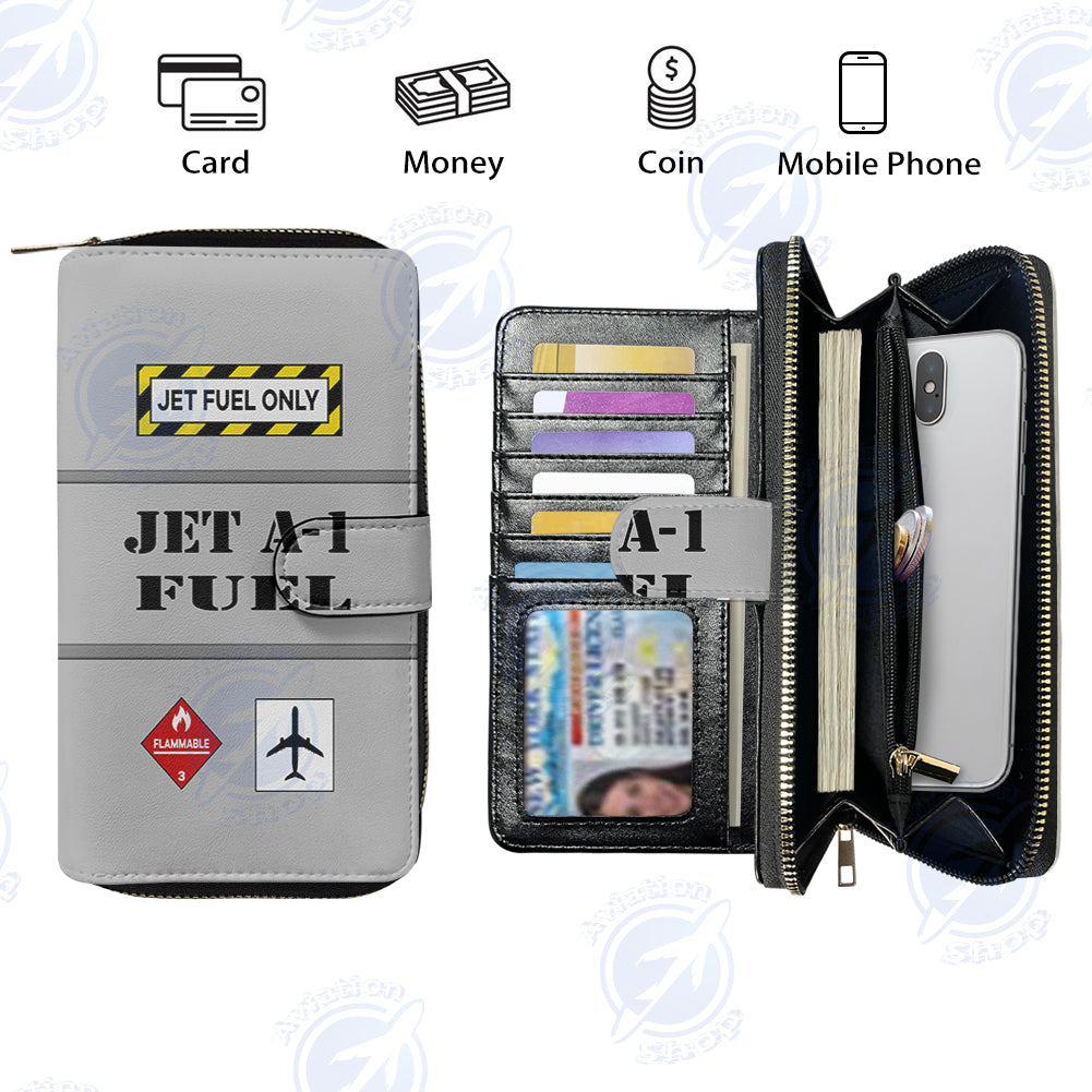 Jet Fuel Only Designed Leather Long Zipper Wallets