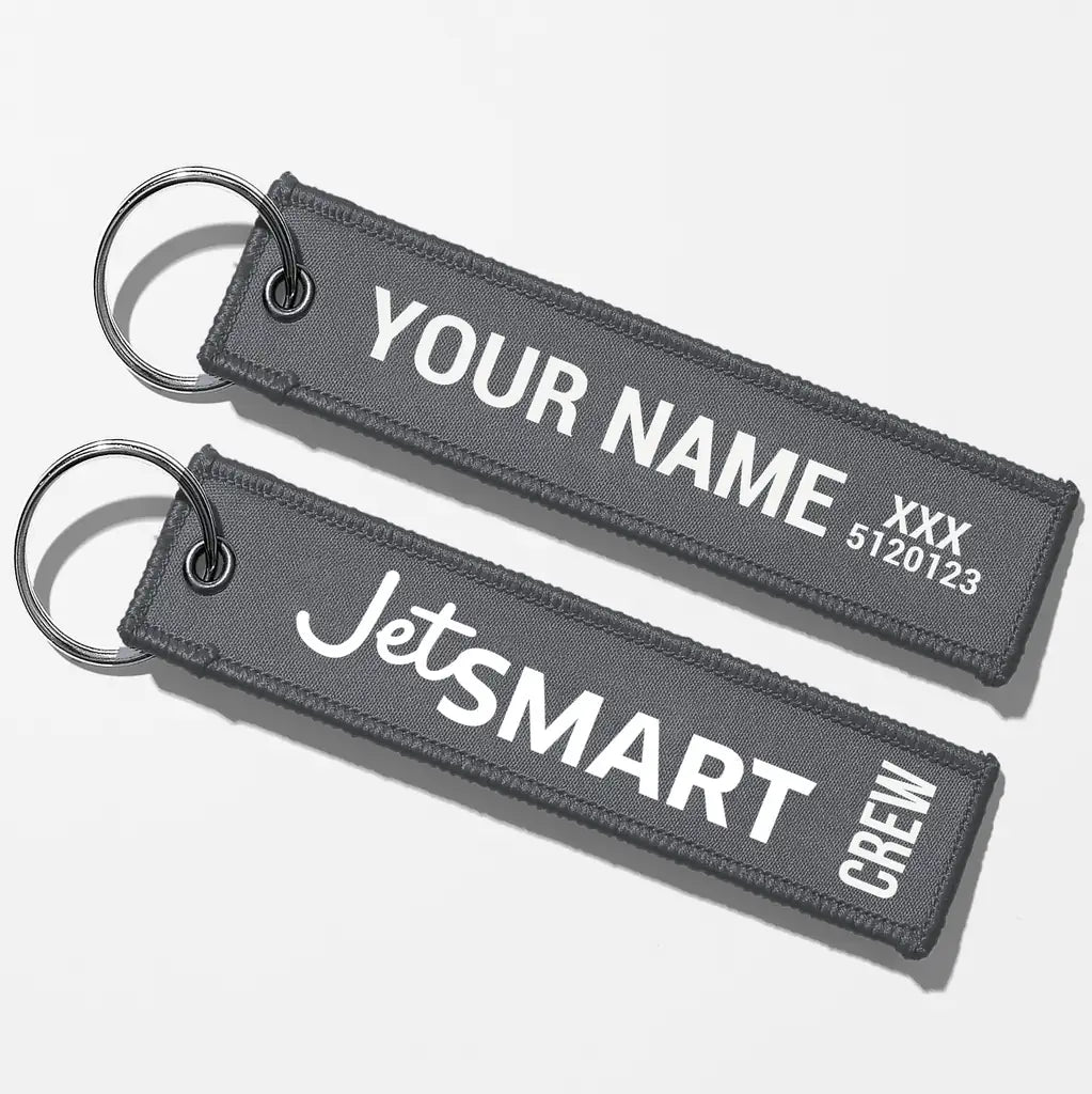 JetSmart Airlines Crew & Staff Tag Key Chains - Gray - Crew + Name