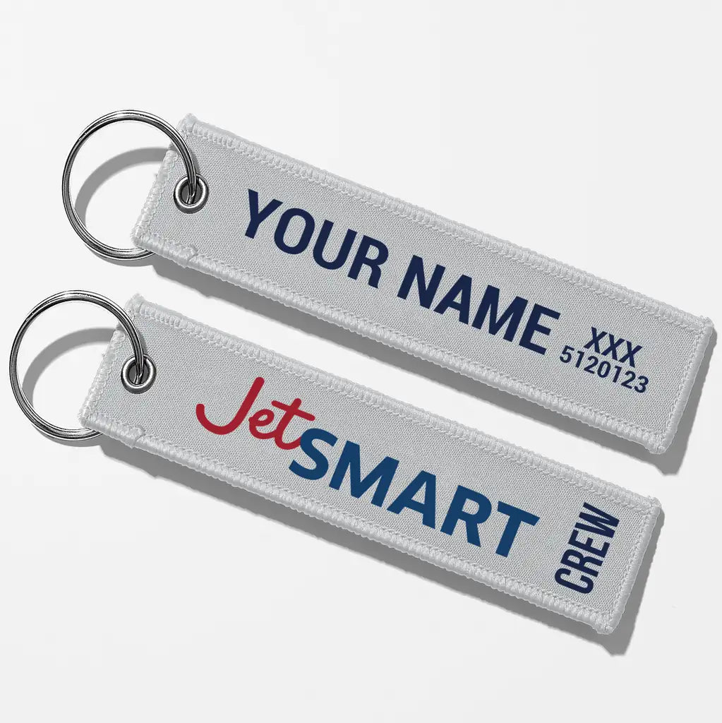 JetSmart Airlines Crew & Staff Tag Key Chains - Light Gray - Crew + Name