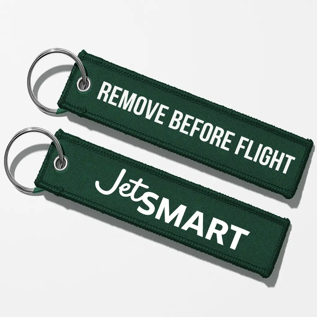 JetSmart Airlines Crew & Staff Tag Key Chains - Dark Green - Remove Before Flight