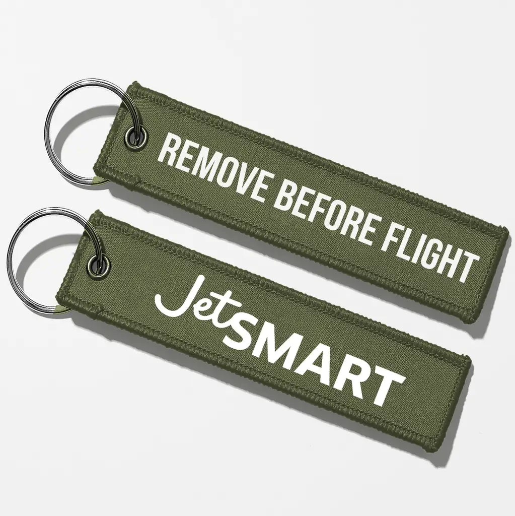 JetSmart Airlines Crew & Staff Tag Key Chains - Green Army - Remove Before Flight