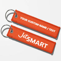 Thumbnail for JetSmart Airlines Crew & Staff Tag Key Chains - Orange - Personalized