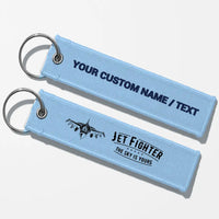 Thumbnail for Jet Fighter - The Sky is Yours Aviator Key Chains - Light Blue - Personalized