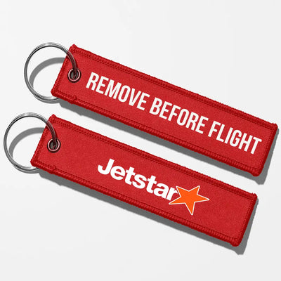Jetstar Airlines Crew & Staff Tag Key Chains - Red - Remove Before Flight
