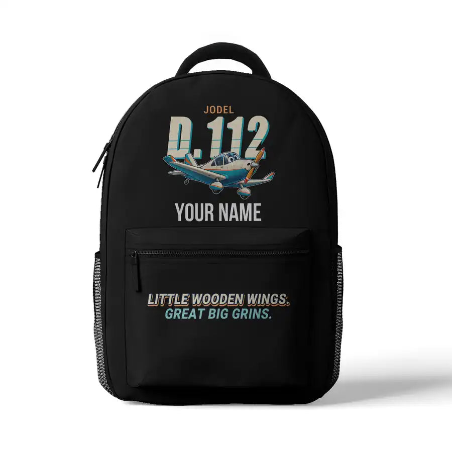 Jodel D.112 - 3D Backpack - Cartoon + Name - Black