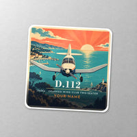 Thumbnail for Jodel D.112 - 3D + Name - Square Sticker - Close-up