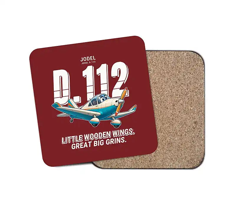 Jodel D.112 - Cartoon - Coaster - Dark Red