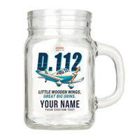 Thumbnail for Jodel D.112 - Cartoon + Name - Cocktail Glass (Mason Jar)