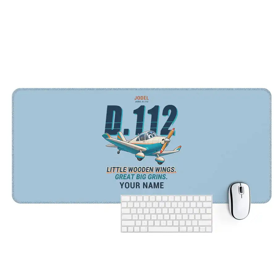 Jodel D.112 - Cartoon + Name - Desk Mat - Light Blue