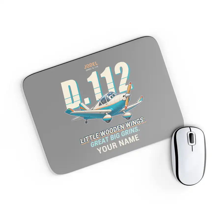 Jodel D.112 - Cartoon + Name - Mouse Pad - Gray