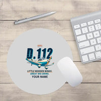 Thumbnail for Jodel D.112 - Cartoon + Name - Round Mouse Pad - Light Gray