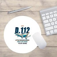 Thumbnail for Jodel D.112 - Cartoon + Name - Round Mouse Pad - White