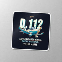 Thumbnail for Jodel D.112 - Cartoon + Name - Square Sticker - Close-up