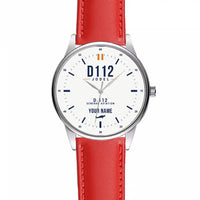 Thumbnail for Jodel D.112 - Classic - White + Name - Leather Strap - Red Leather Strap