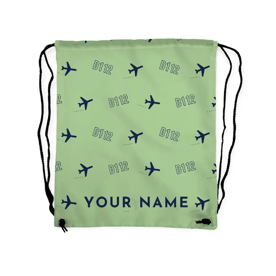 Jodel D.112 - Drawstring Bag - 3D Pattern + Name - Light Green