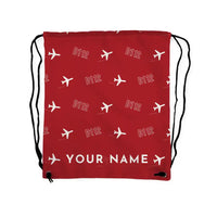 Thumbnail for Jodel D.112 - Drawstring Bag - 3D Pattern + Name - Red