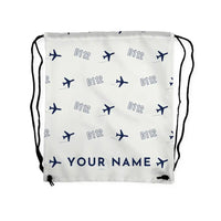 Thumbnail for Jodel D.112 - Drawstring Bag - 3D Pattern + Name - White