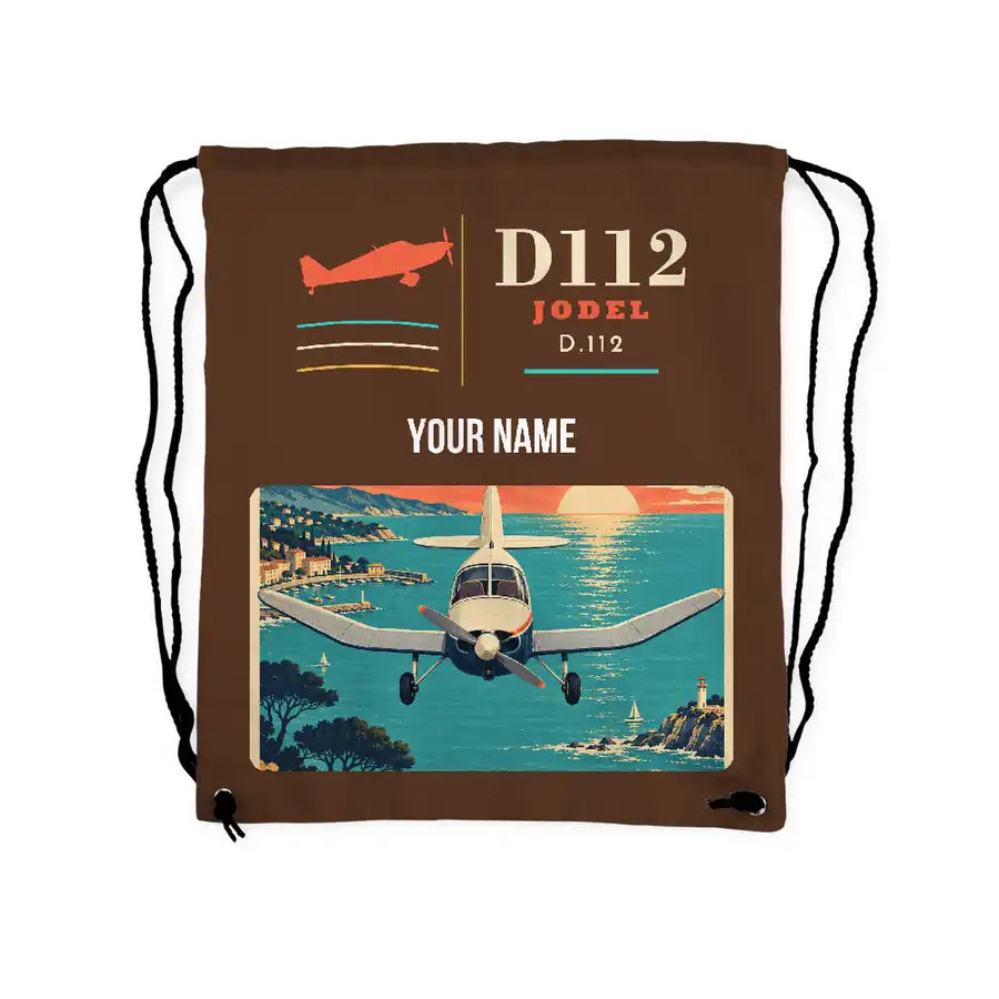 Jodel D.112 - Drawstring Bag - Classic + Name - Brown