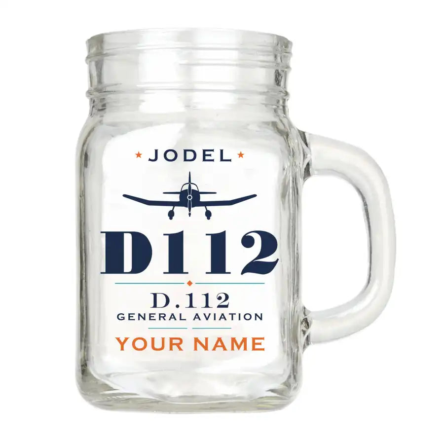 Jodel D.112 - Heritage + Name - Cocktail Glass (Mason Jar)