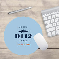 Thumbnail for Jodel D.112 - Heritage + Name - Round Mouse Pad - Light Blue